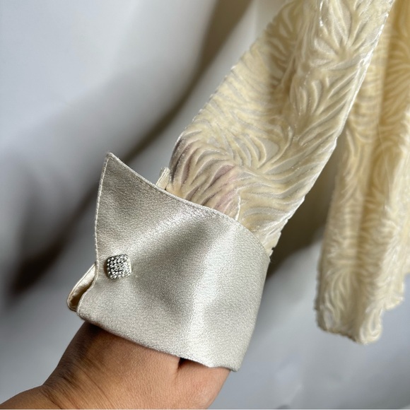 Vintage Burned Velvet Open Front Whimsigoth Fairy Goth Duster, XL - Picture 3 of 11